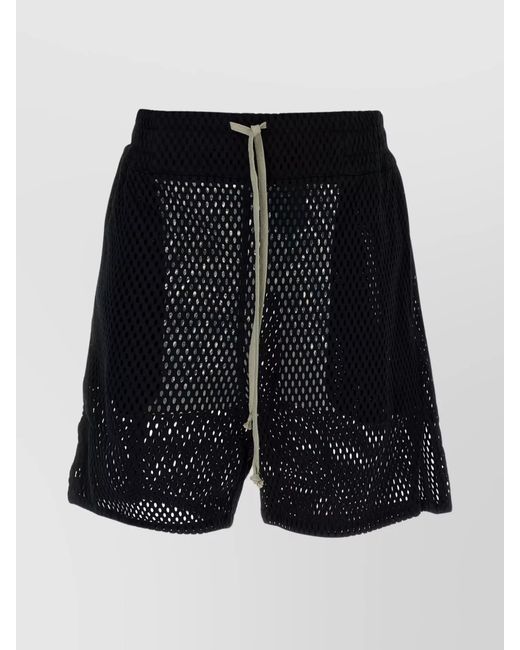 Rick Owens Black Cotton Bermuda Shorts