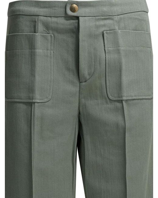 Soeur Green Harry Trousers Wide Leg Belt Loops