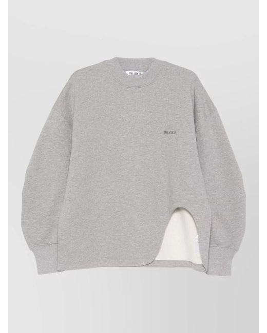 The Attico Gray Cotton Oversized Asymmetric Cutout Sweatshirt