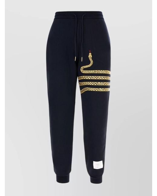 Thom Browne Blue Cotton Track Pants for men