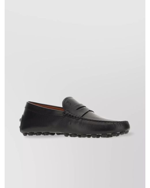 Tod's Black Leather Loafers for men