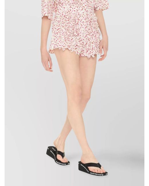 MSGM Pink Printed Cotton Shorts
