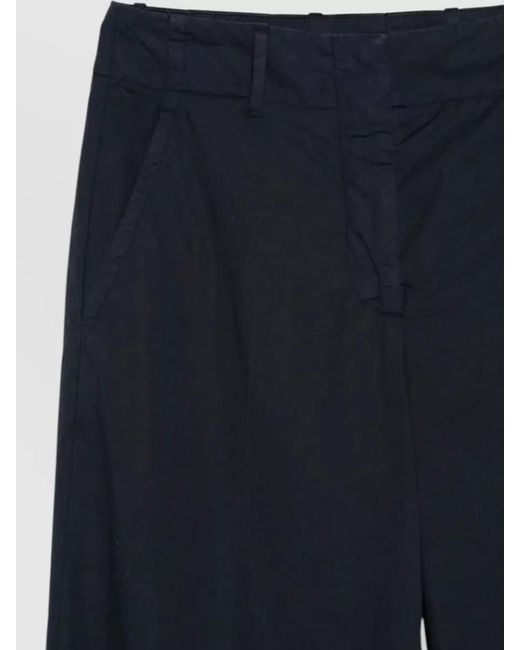 Incotex Blue Ilya Wide Leg Cotton Tailored Trousers