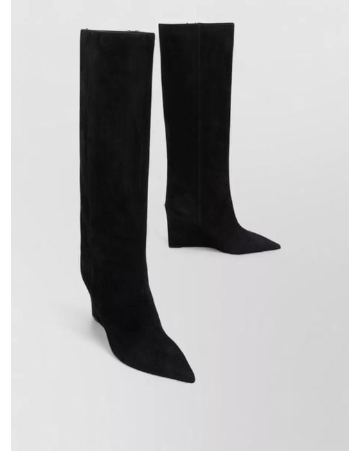 Jimmy Choo Black Suede High Wedge Boots