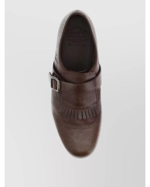 Church's Brown Calf Leather Houndstooth Slip-On Loafers for men