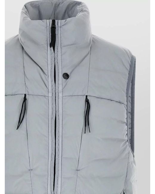 Stone Island Gray G100011 Padded High Collar Vest Pockets for men
