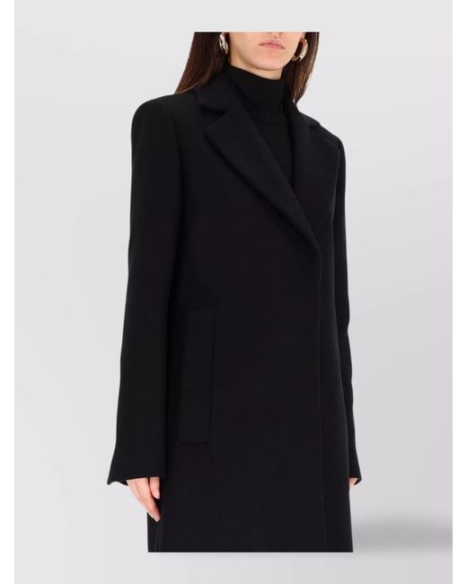 Sportmax Black Virgin Wool Single-Breasted Coat
