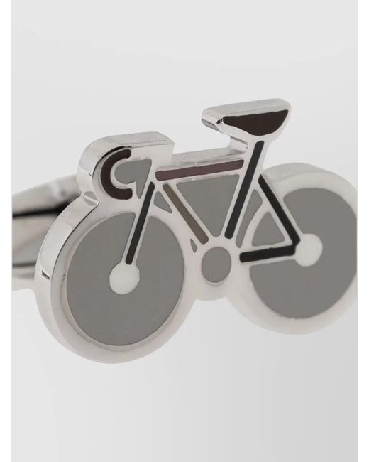 Paul Smith Metallic Cufflinks Bicycle Motif Enamel for men