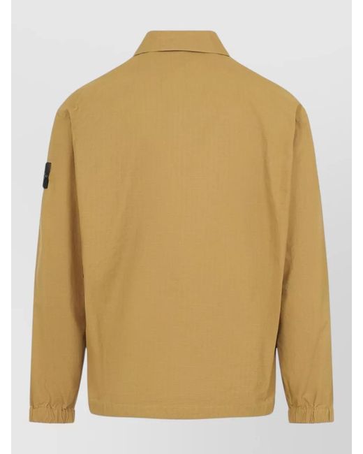 Stone Island Natural Shirt Jacket Chest Pocket Long Sleeves for men