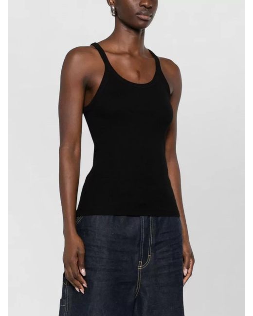 IRO Black Ribbed Scoop Neck Sleeveless Tank Top