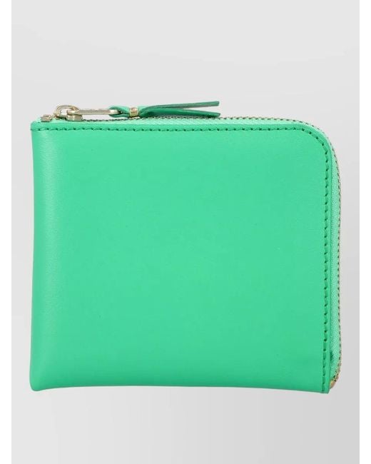 Comme des Garçons Green Leather Zip Wallet