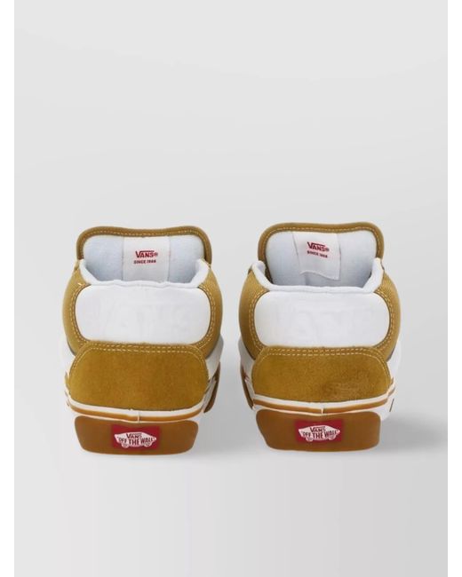 Vans Orange Leather Low-Top Sneakers for men