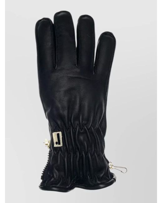 Restelli Black Leather Gloves for men