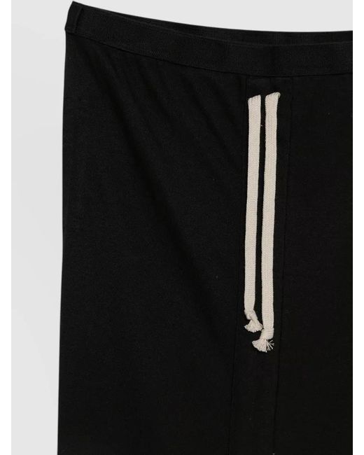 Rick Owens Black Edfu Cotton Jersey Mini Skirt Slit