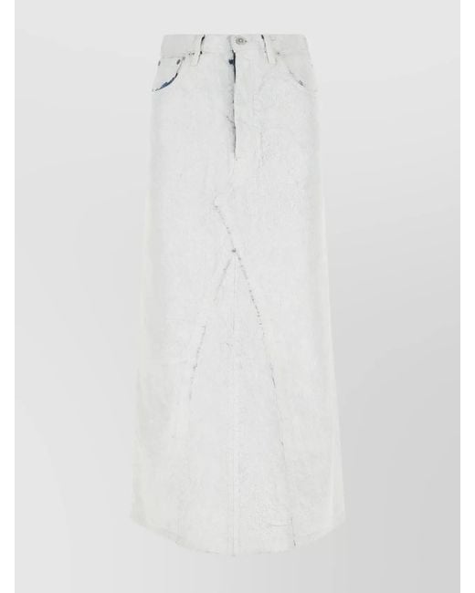 Maison Margiela White Denim High-Rise Midi Skirt