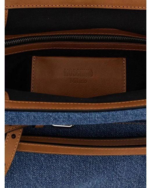 Moschino Blue Tie Me Large Belt Strap Clutch
