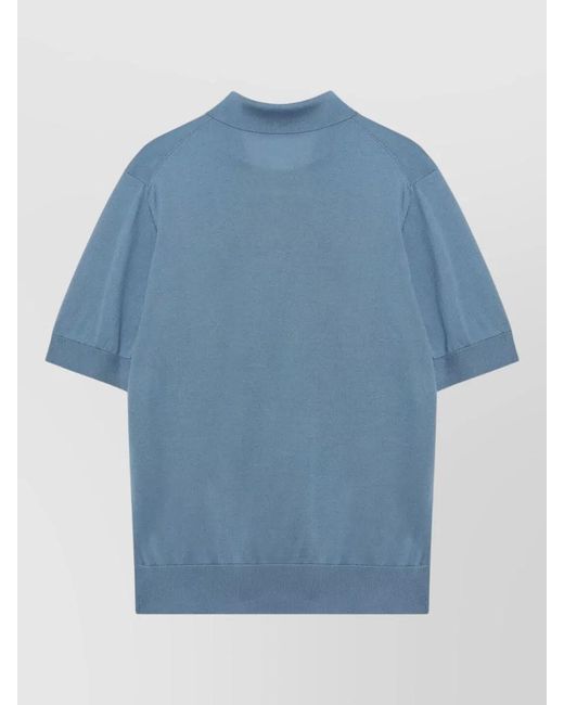 Dolce & Gabbana Blue Silk Short-Sleeve Polo Shirt for men