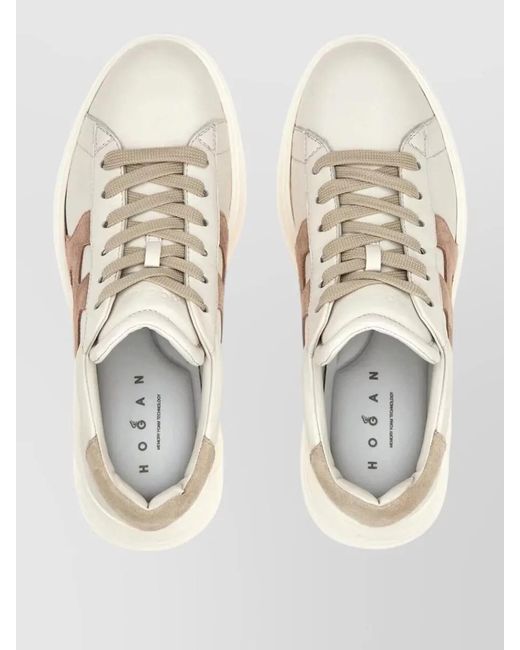 Hogan Natural Leather Low-Top Sneakers