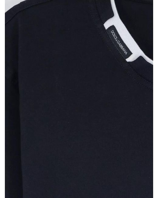 Dolce & Gabbana Blue Cotton Crew-Neck Short-Sleeve T-Shirt for men
