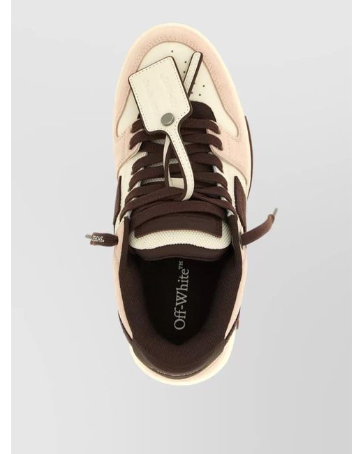 Off-White c/o Virgil Abloh Natural Leather Out Of Office Low-Top Sneakers