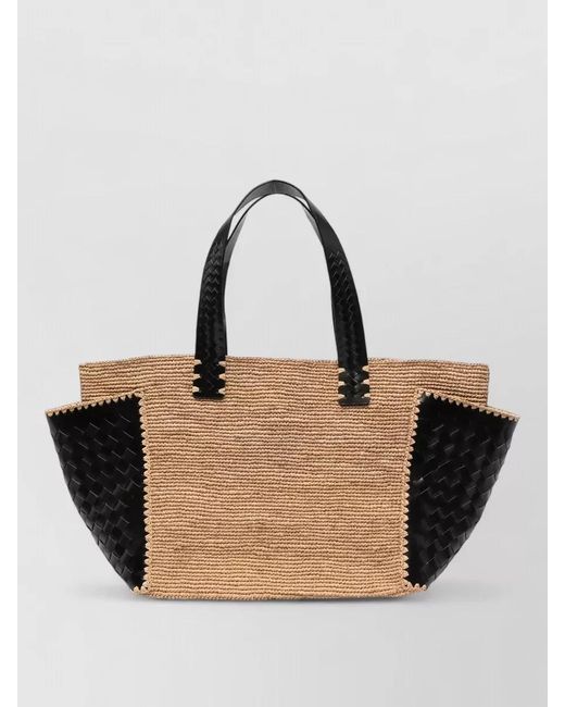 Dragon Diffusion Multicolor Sovani Raffia Leather Tote Beach Bag