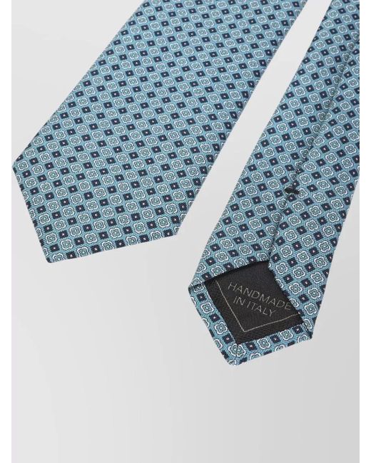 Brioni Blue Silk Geometric-Jacquard Tie for men