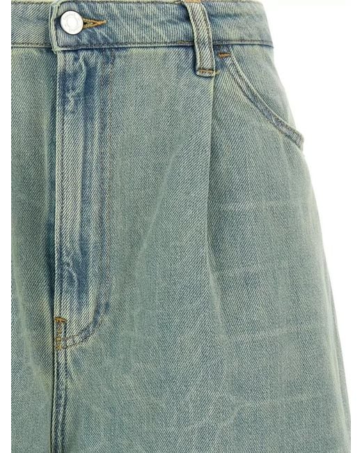 Nude Green Kate Bermuda Shorts Belt Loops Pockets