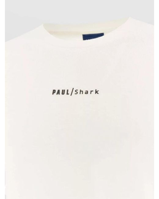 Paul & Shark White Logo Cotton Jersey Short Sleeve T Shirt for men
