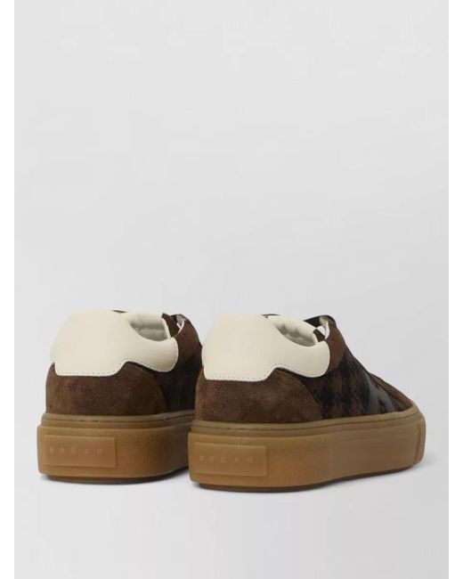 Hogan Brown H705 Lace Up Suede Sneakers