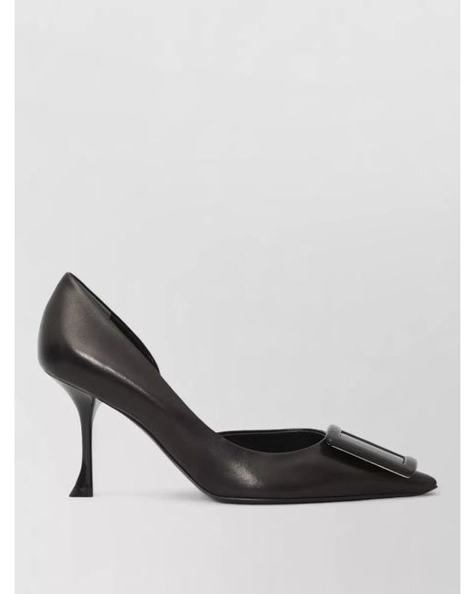 Roger Vivier Black Dorsay Viv Pumps The City Leather