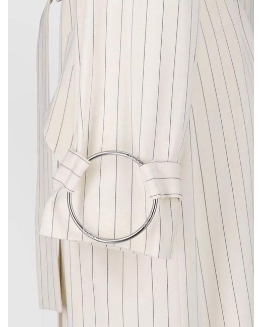 Dondup Natural Casual Striped Coat Belted Waist Pockets