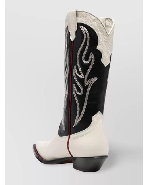 Sonora Boots White Leather Embroidered Western Boots