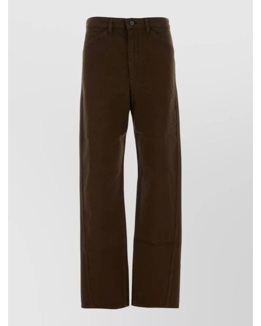 Lemaire Brown Wide Leg Denim Jeans Belt Loops Pockets
