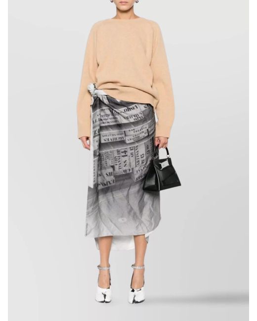 Maison Margiela Natural Wool Fine-Knit V-Back Crew-Neck Jumper