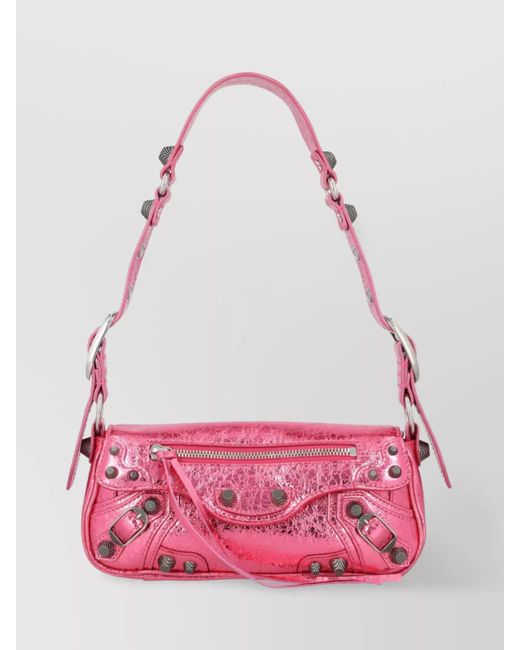 Balenciaga Women Pink Nappa Leather Le Cagole Xs Crossbody Bag
