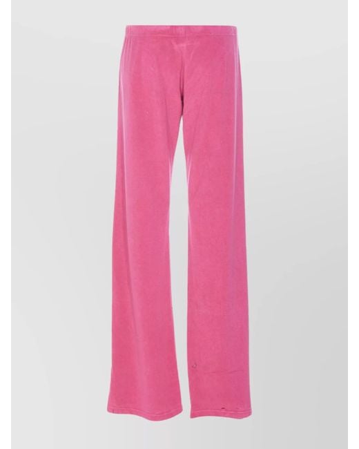 Balenciaga Pink Velvet Wide-Leg Trousers