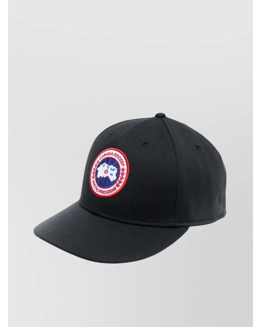 Canada Goose Black Logo Baseball Cap Flat Peak for men