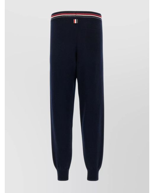 Thom Browne Blue Cashmere Track Pants for men