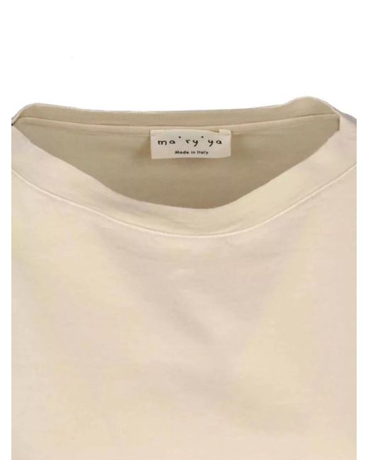 Ma'ry'ya Natural Long Sleeve Top Round Neck Pocket