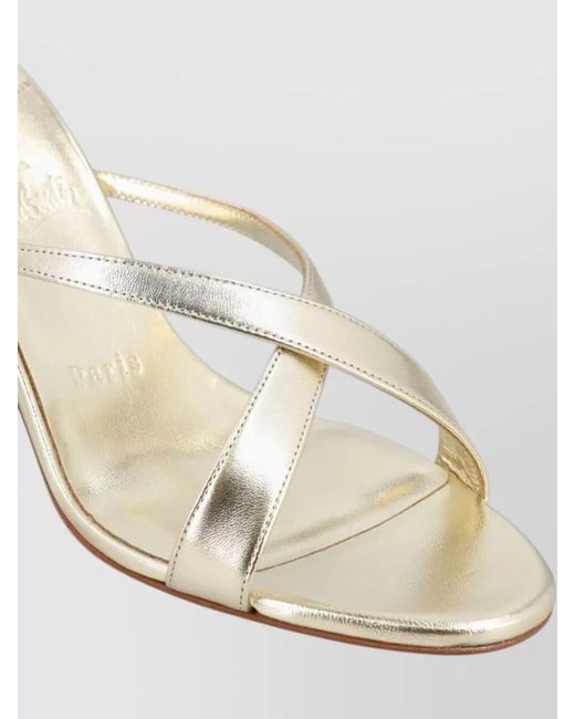 Christian Louboutin White Mulazee Leather Mules High Heel Sandals