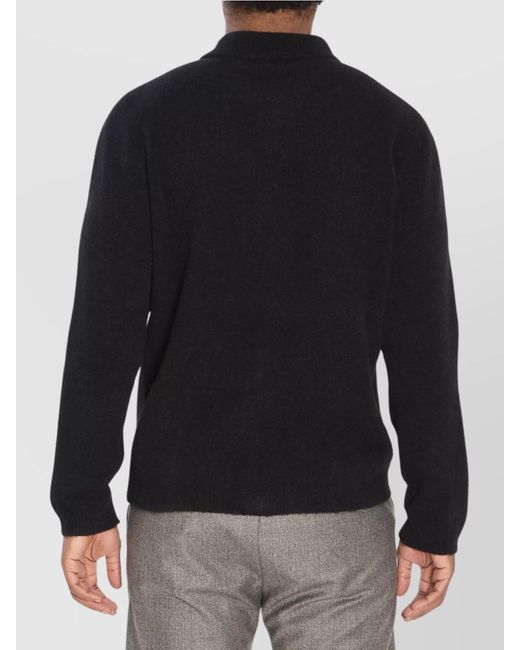 Barena Black Alpaca-Blend Ribbed Regular-Fit Cardigan for men
