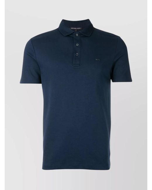 Michael Kors Blue Cotton Relaxed-Fit Short-Sleeve Polo Shirt for men