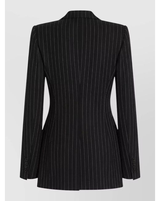 Dolce & Gabbana Black Pinstriped Single-Breasted Blazer