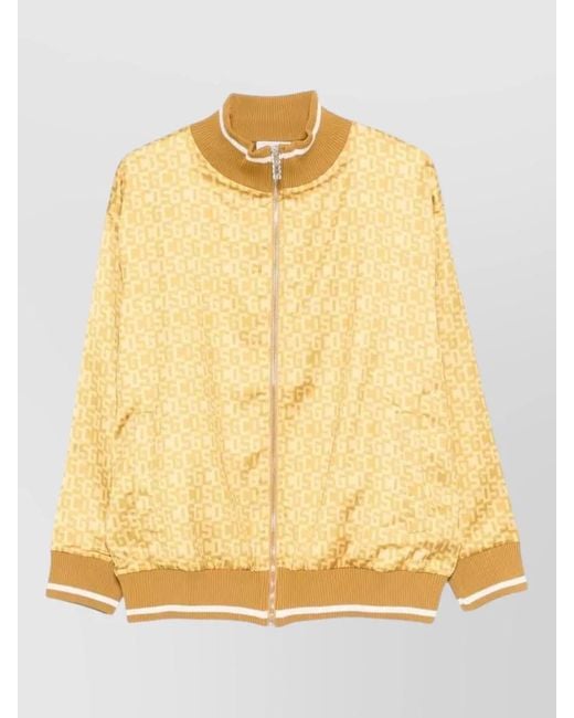 Gcds Yellow Monogram Bomber Track Jacket High Collar