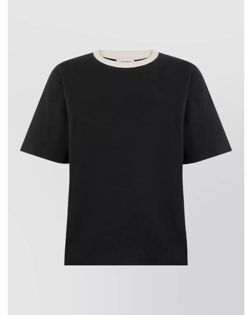 Weekend by Maxmara Black Cotton Crew Neck T Shirt Relaxed Fit