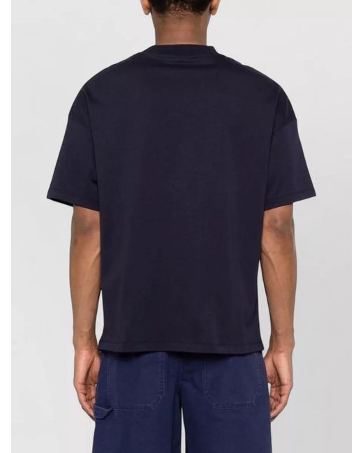 Balmain Blue Graphic Print Crew Neck Short Sleeve T-Shirt for men
