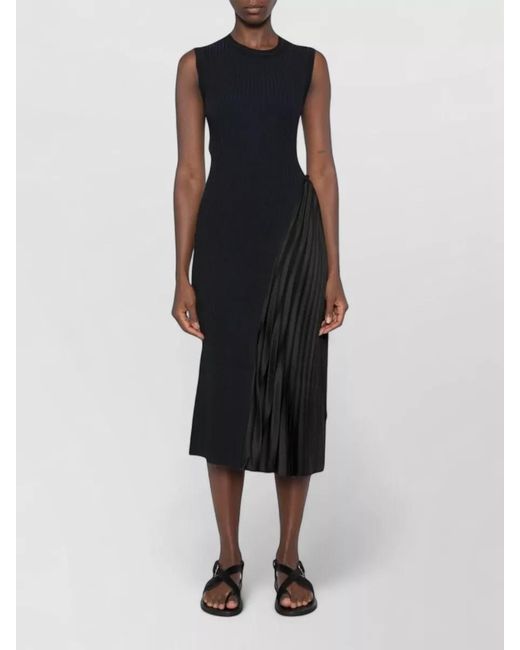 Emporio Armani Black Knit Midi Dress Side Panel Detail