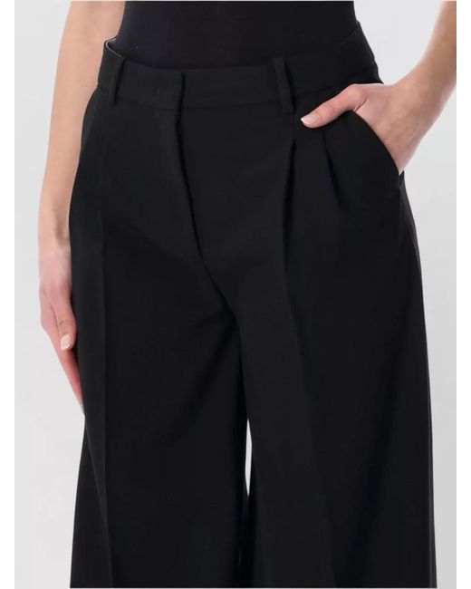 THE GARMENT Black Pisano Tailored Pants Pleats Belt Loops