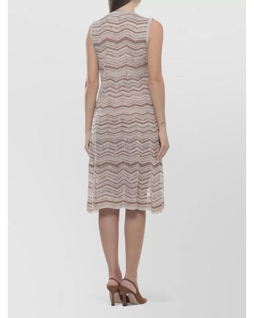 D.exterior Multicolor Sleeveless Lurex Striped Dress Casual Fit