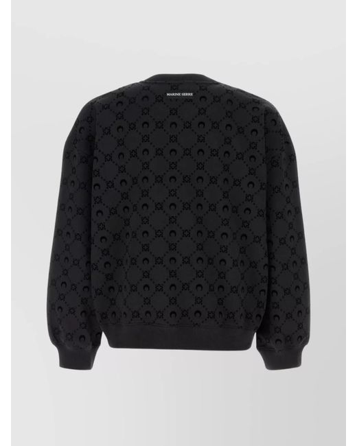 MARINE SERRE Black Cotton Monogram Sweatshirt for men